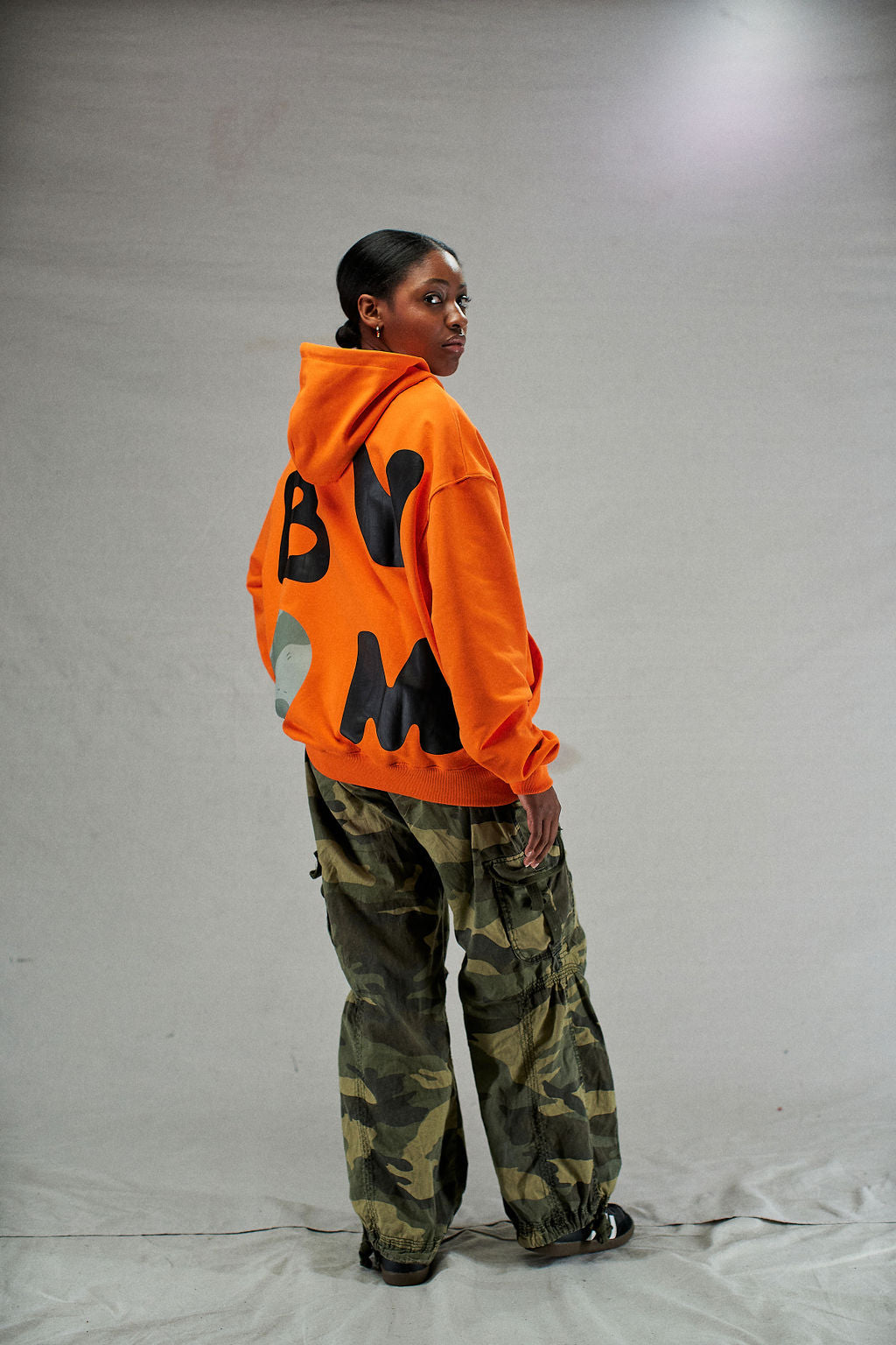 Black x squad fashion hoodie orange